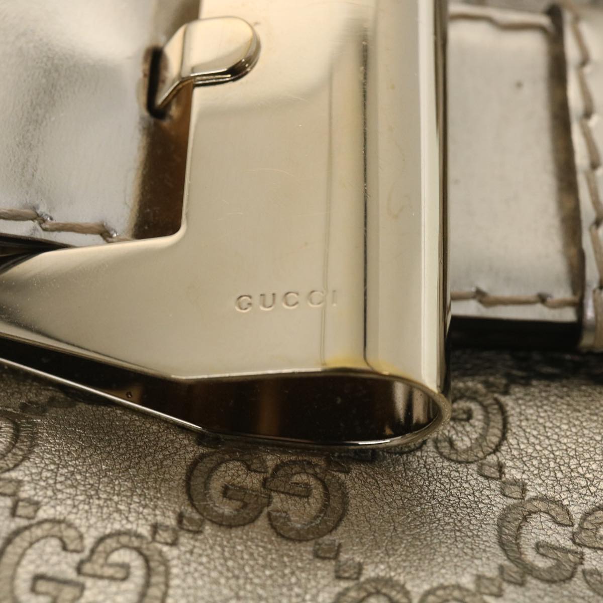 GUCCI Shima Shoulder Bag Leather Champagne Gold 189885 yk6071
