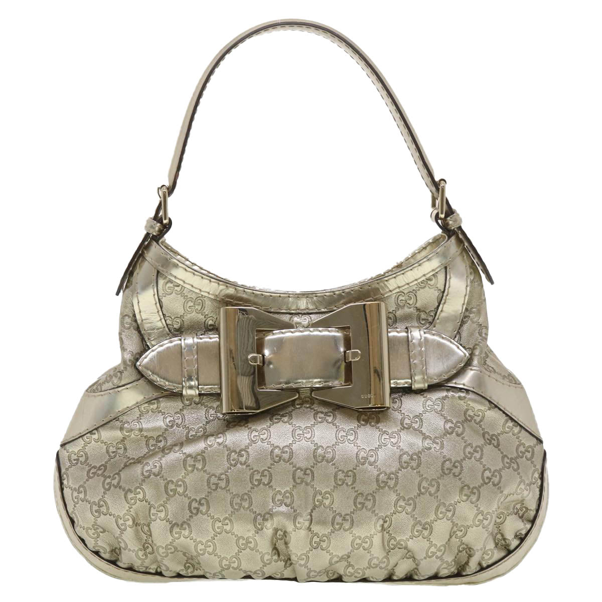 GUCCI Shima Shoulder Bag Leather Champagne Gold 189885 yk6071