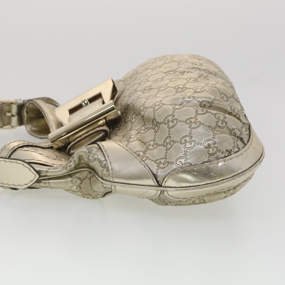 GUCCI Shima Shoulder Bag Leather Champagne Gold 189885 yk6071