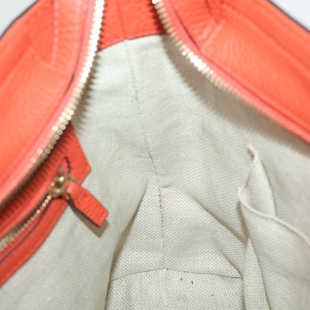 GUCCI GG Canvas Hand Bag Beige Orange 387603 yk6072