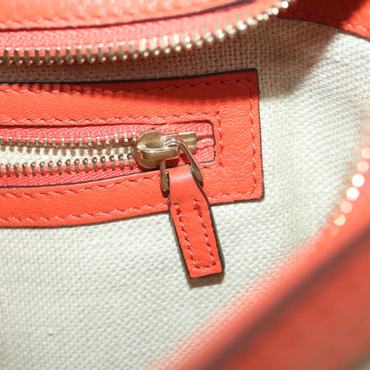 GUCCI GG Canvas Hand Bag Beige Orange 387603 yk6072