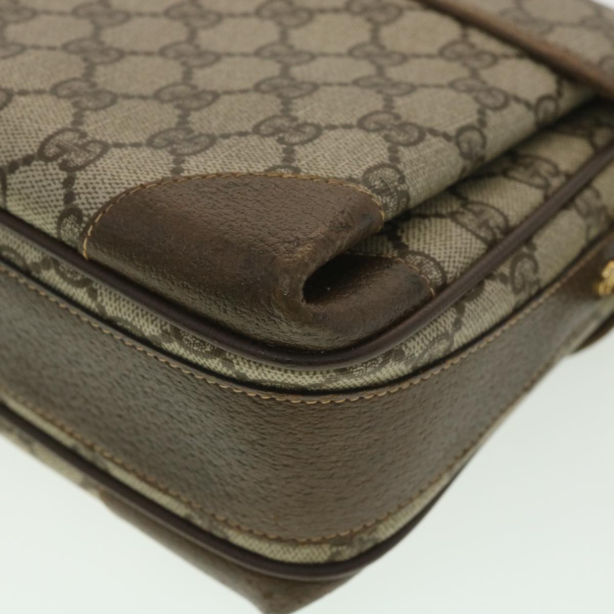 GUCCI Web Sherry Line GG Canvas Shoulder Bag PVC Leather Beige Green yk6091