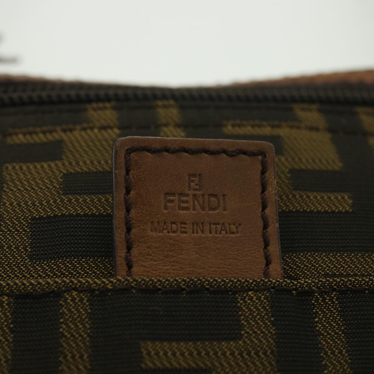 FENDI Zucca Canvas Shoulder Bag Nylon Brown yk6092