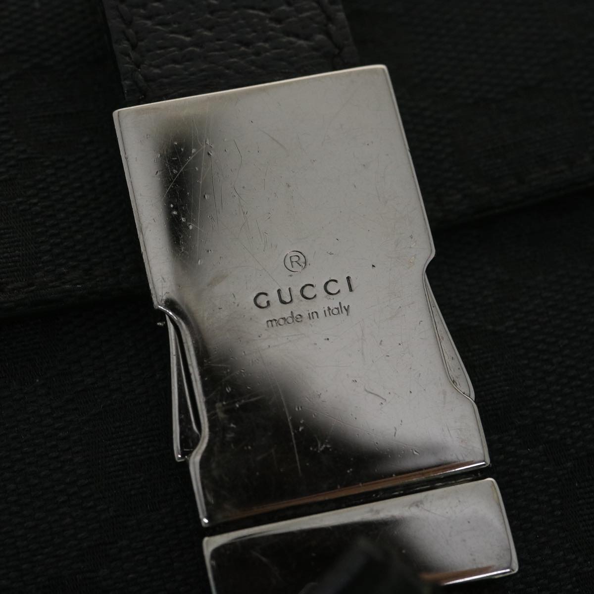GUCCI GG Canvas Shoulder Bag Black 131211 yk6108