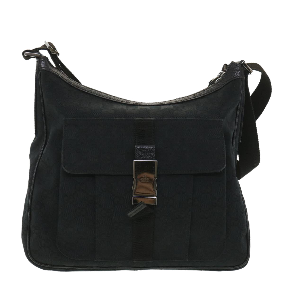 GUCCI GG Canvas Shoulder Bag Black 131211 yk6108