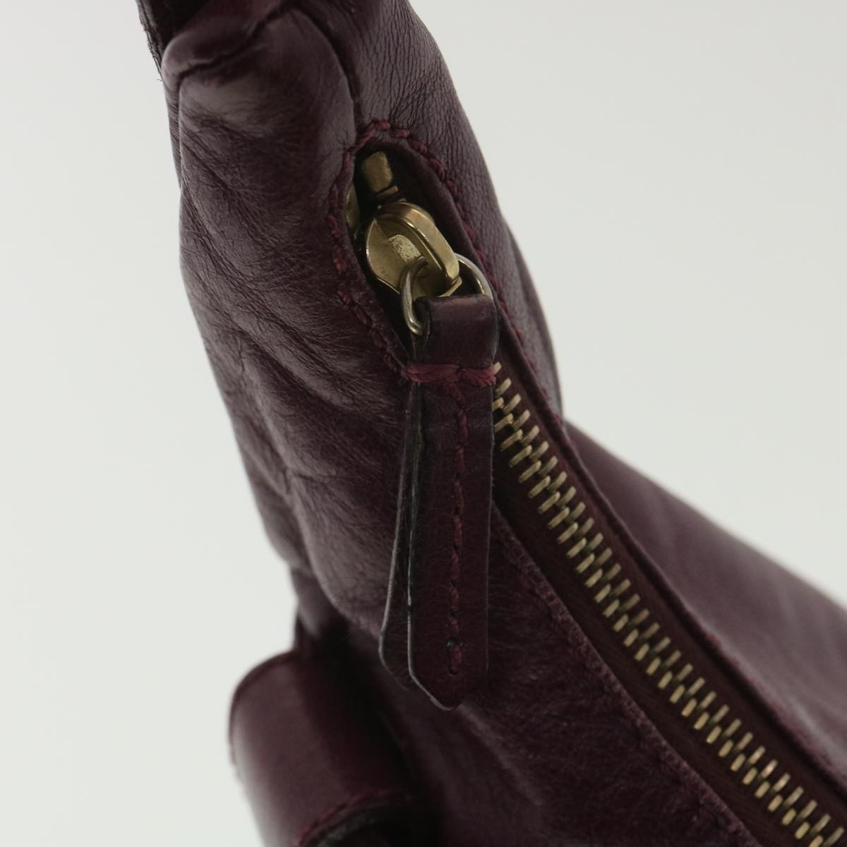 FENDI Mamma Baguette Shoulder Bag Leather Purple yk6116