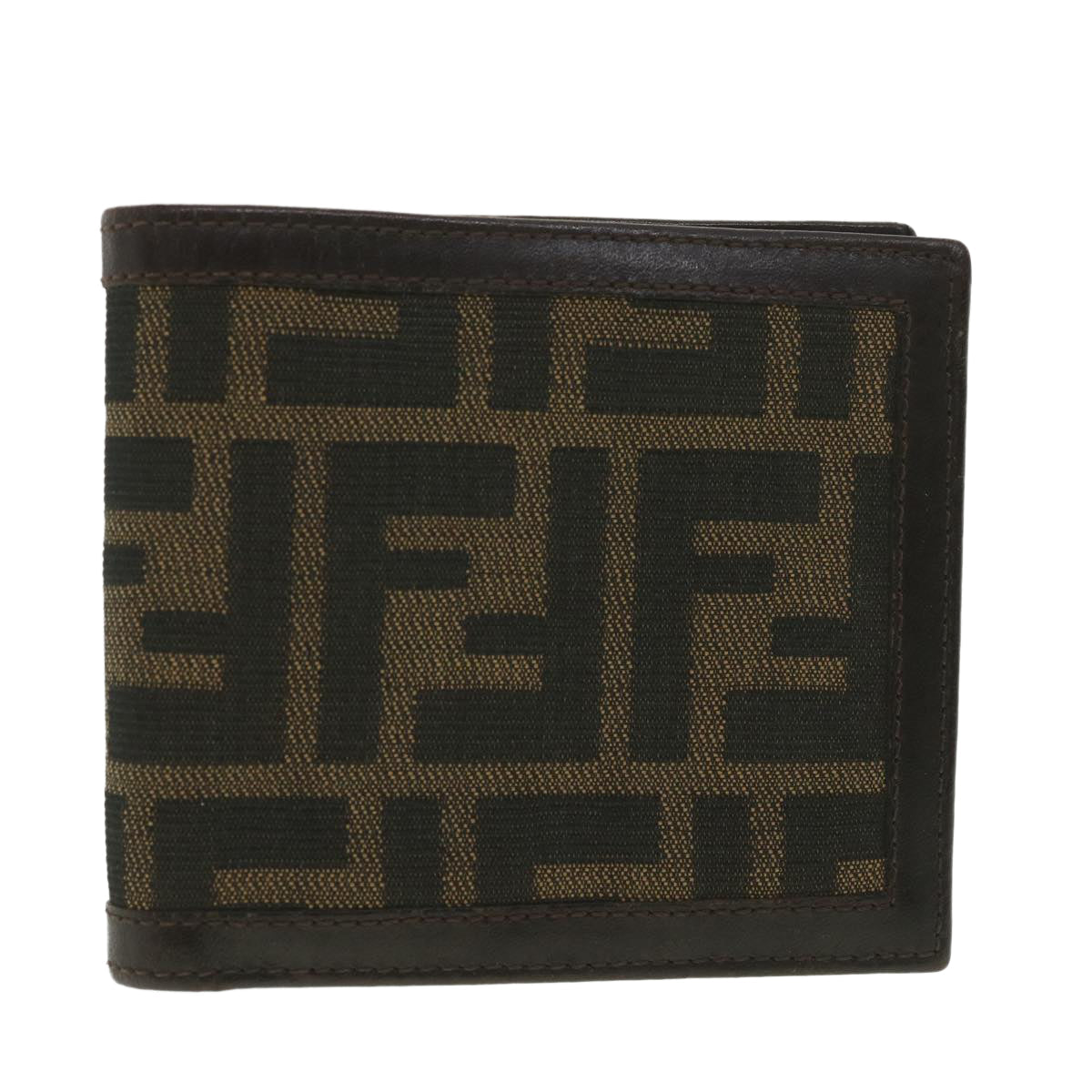 FENDI Zucca Canvas Wallet Black Brown yk6120