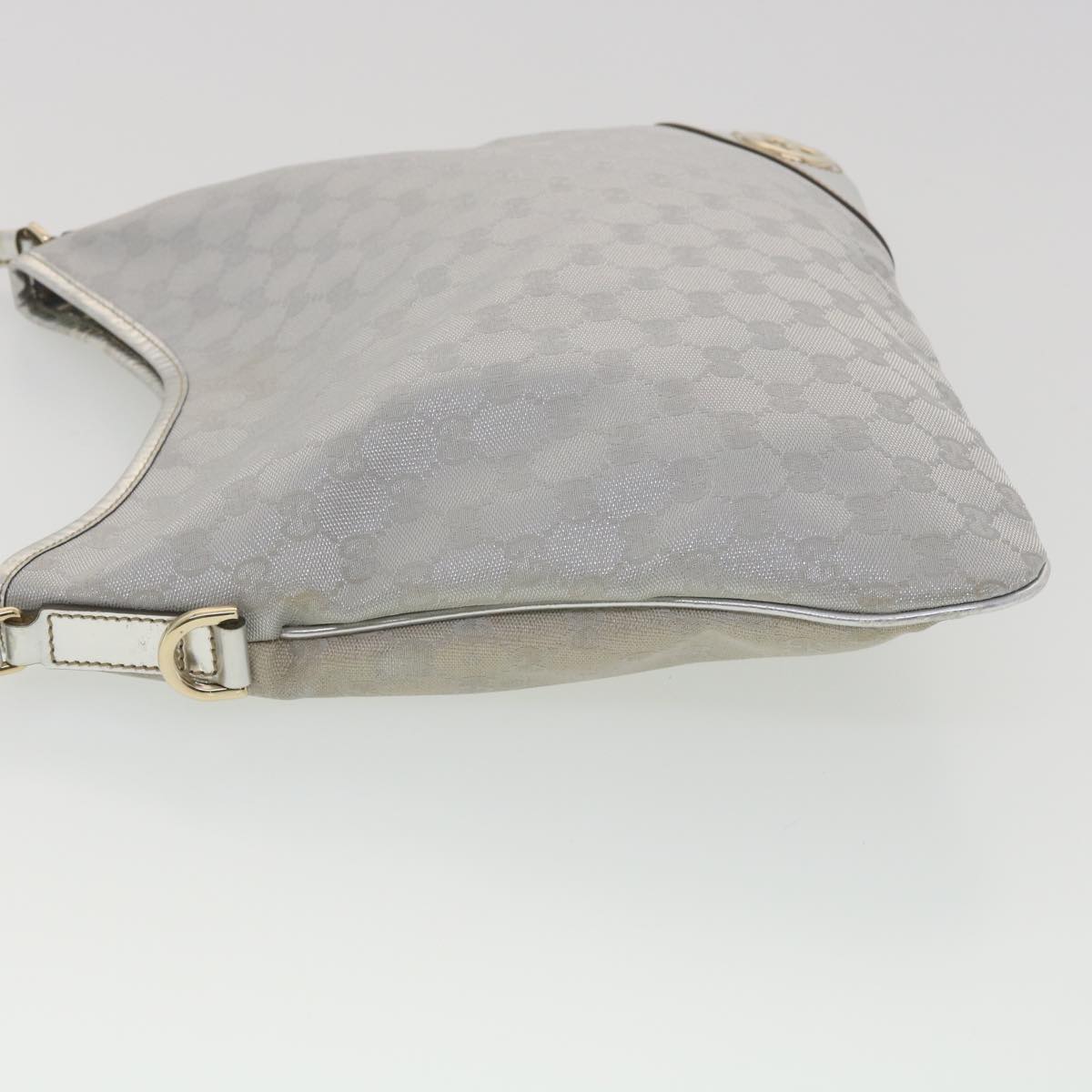 GUCCI GG Canvas Shoulder Bag Silver 169947 yk6144B