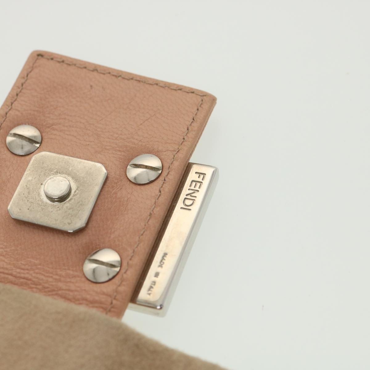 FENDI Mamma Baguette Shoulder Bag Suede Beige yk6145B