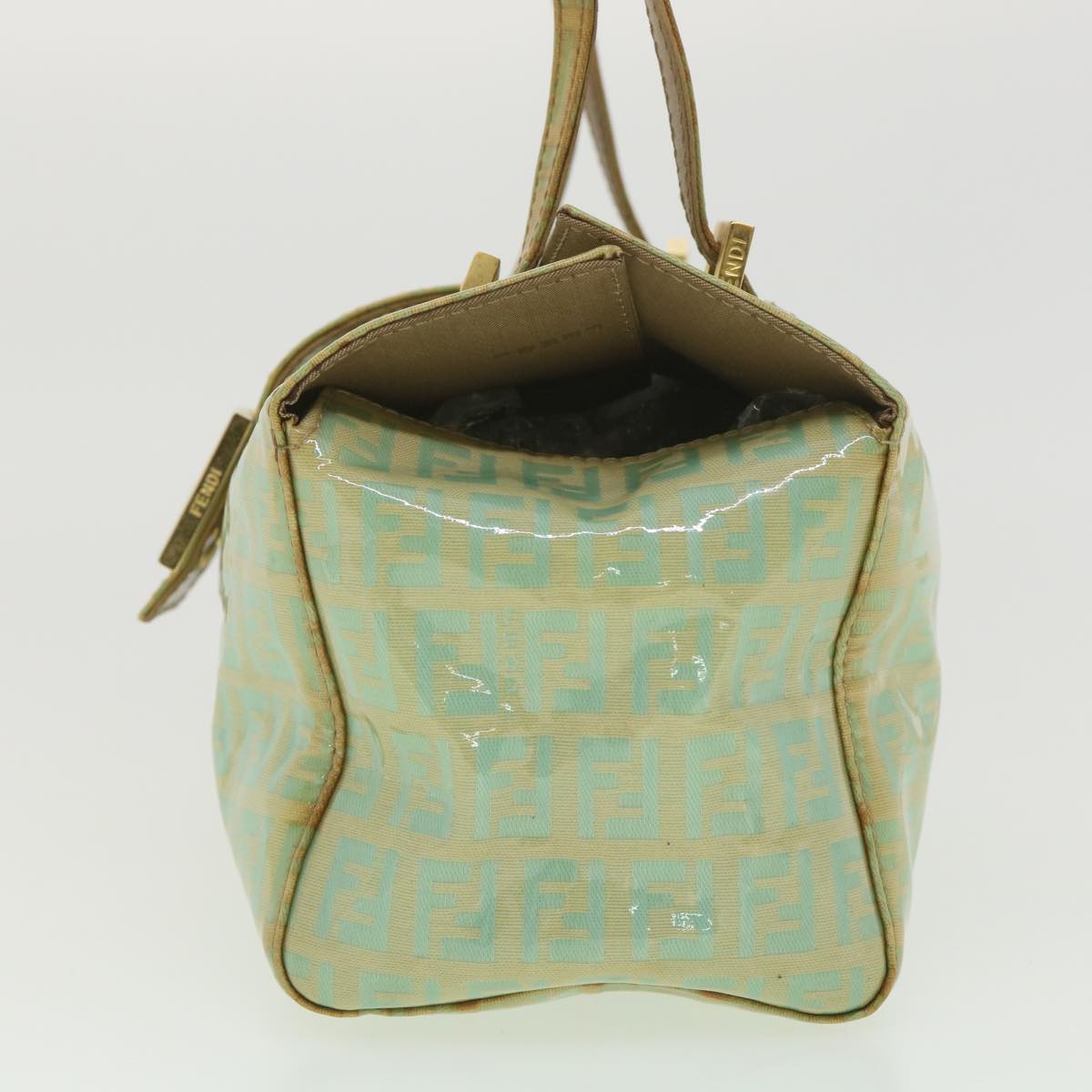 FENDI Zucchino Canvas Hand Bag Blue yk6199B