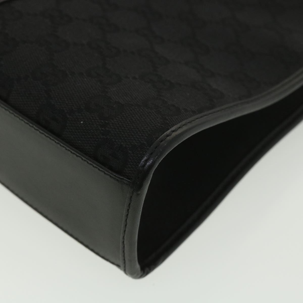 GUCCI GG Canvas Jackie Hand Bag Black 01715/3444 yk6249