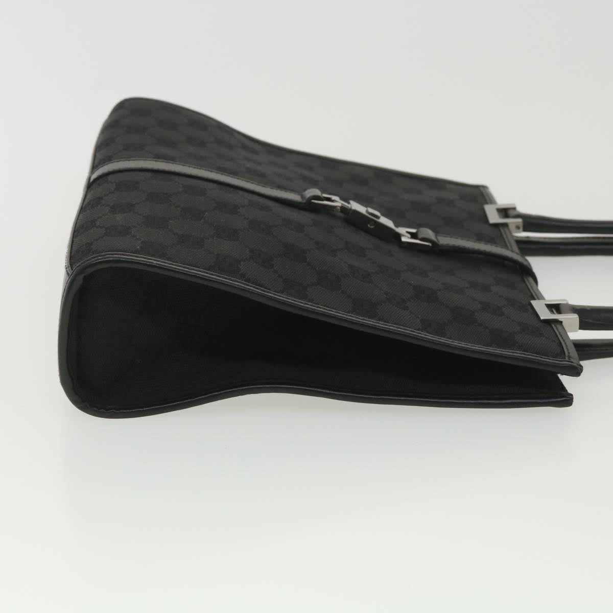GUCCI GG Canvas Jackie Hand Bag Black 01715/3444 yk6249