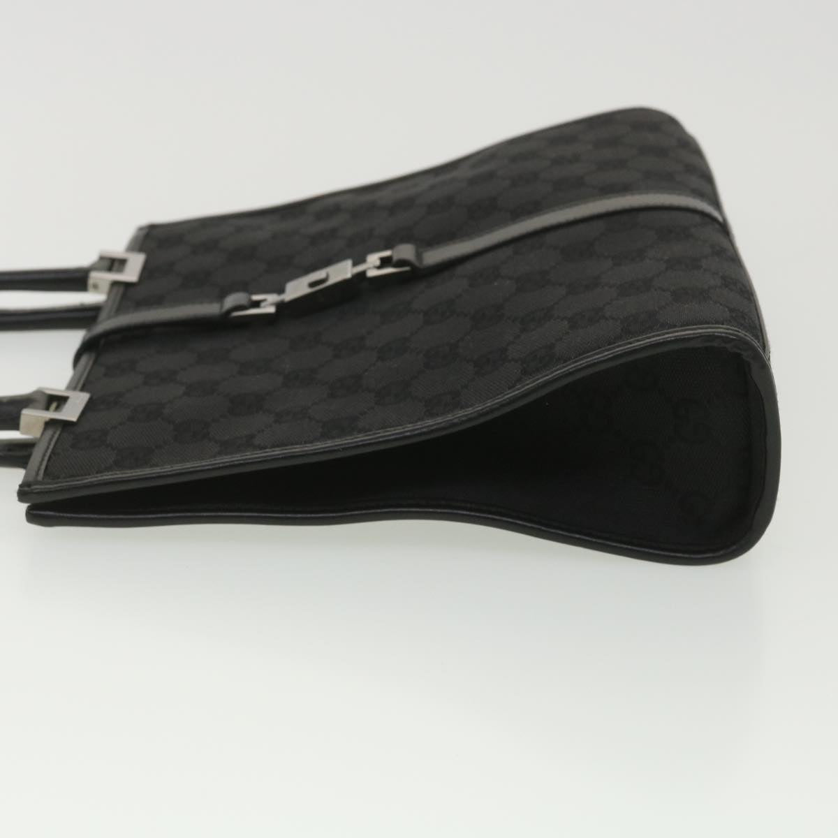 GUCCI GG Canvas Jackie Hand Bag Black 01715/3444 yk6249