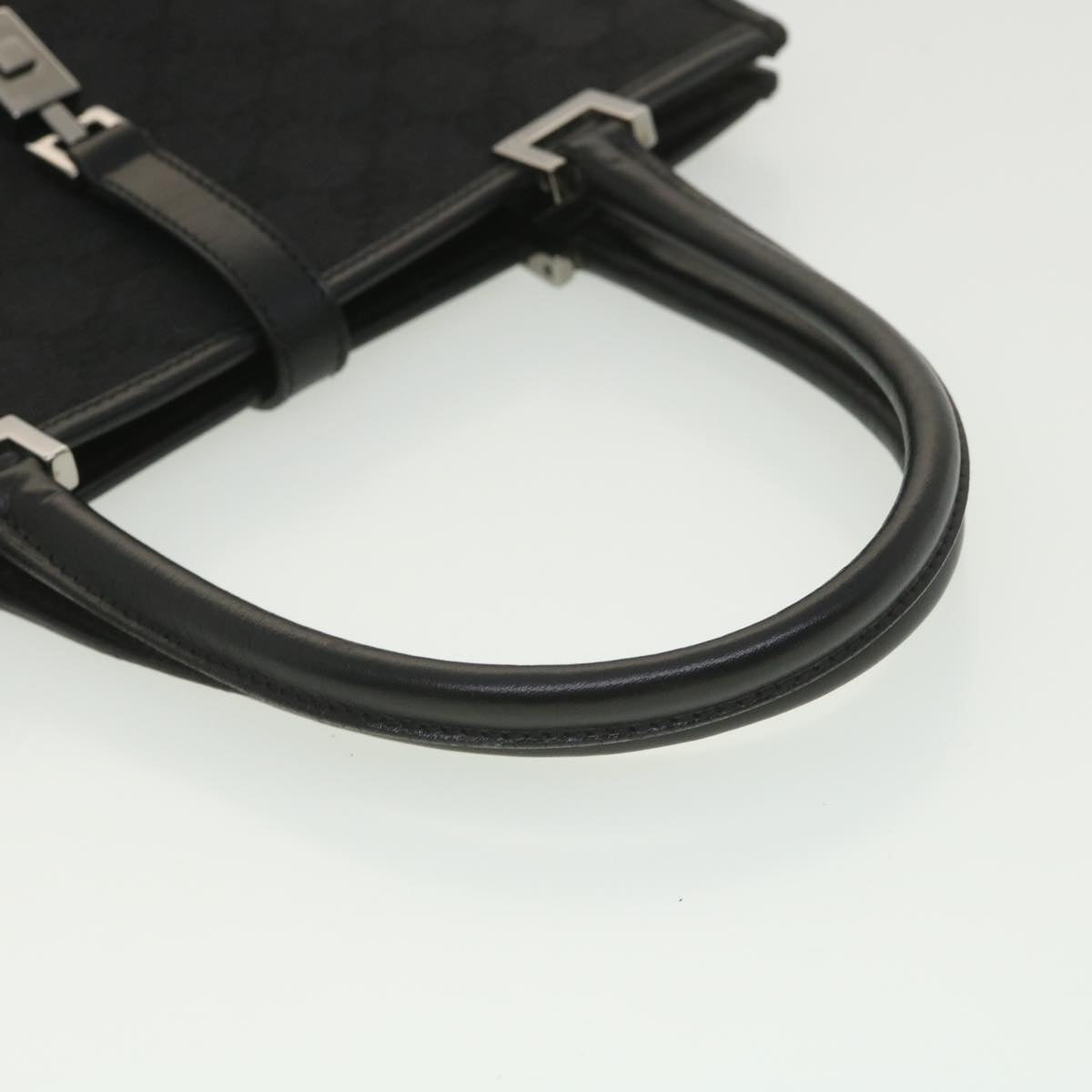 GUCCI GG Canvas Jackie Hand Bag Black 01715/3444 yk6249