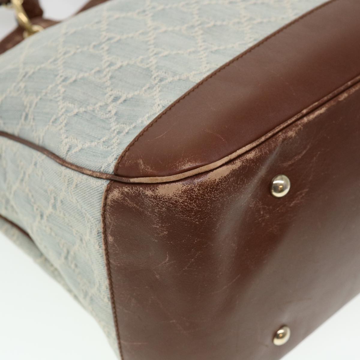 GUCCI GG Canvas Hand Bag 2way Blue 282342 yk6270