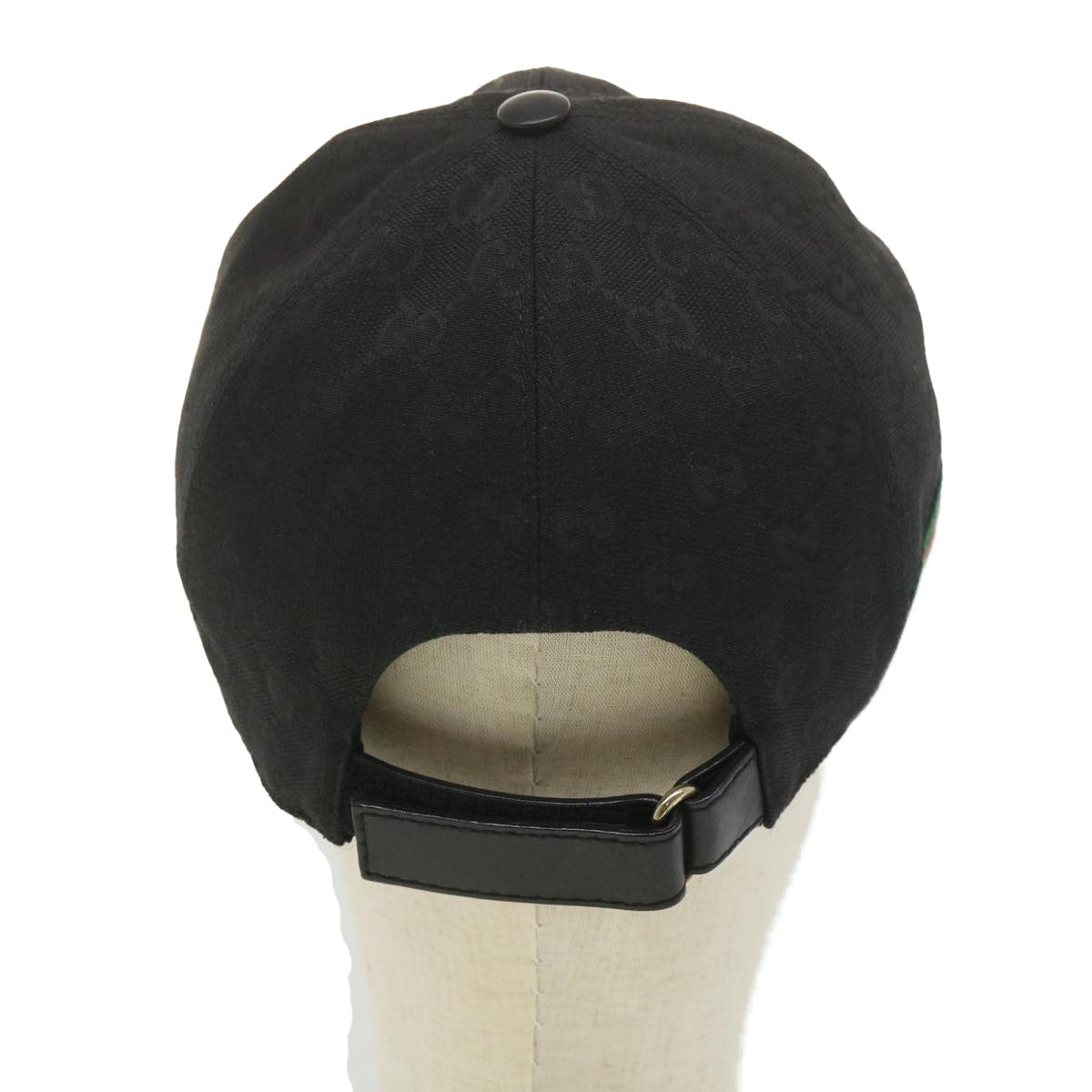 GUCCI GG Canvas Web Sherry Line Cap XL Black Red Green 200035 yk6297
