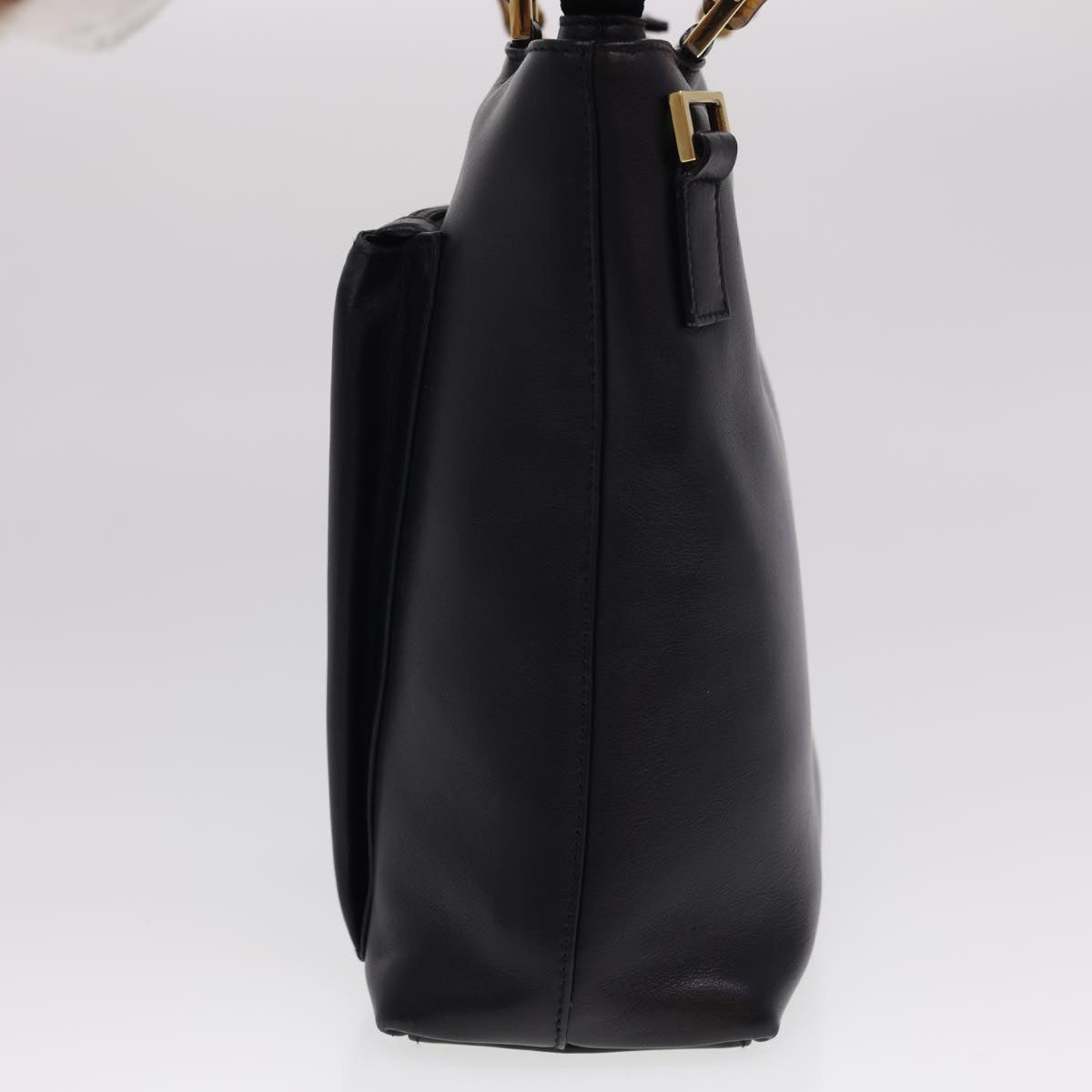 GUCCI Bamboo Hand Bag Leather 2way Black 000.2265.0581 yk6460