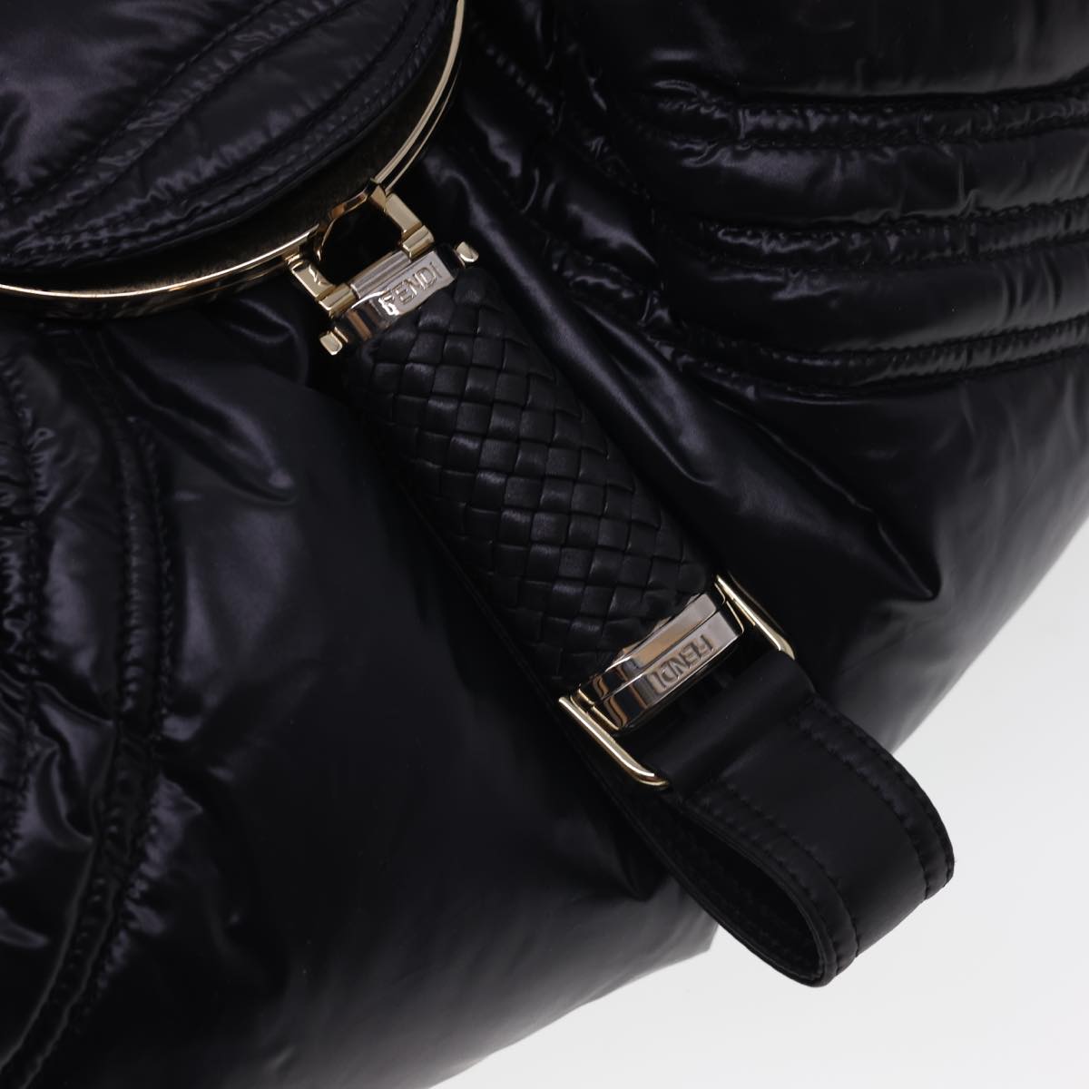 FENDI Spy Hand Bag Moncler Collaboration Nylon Black yk6510