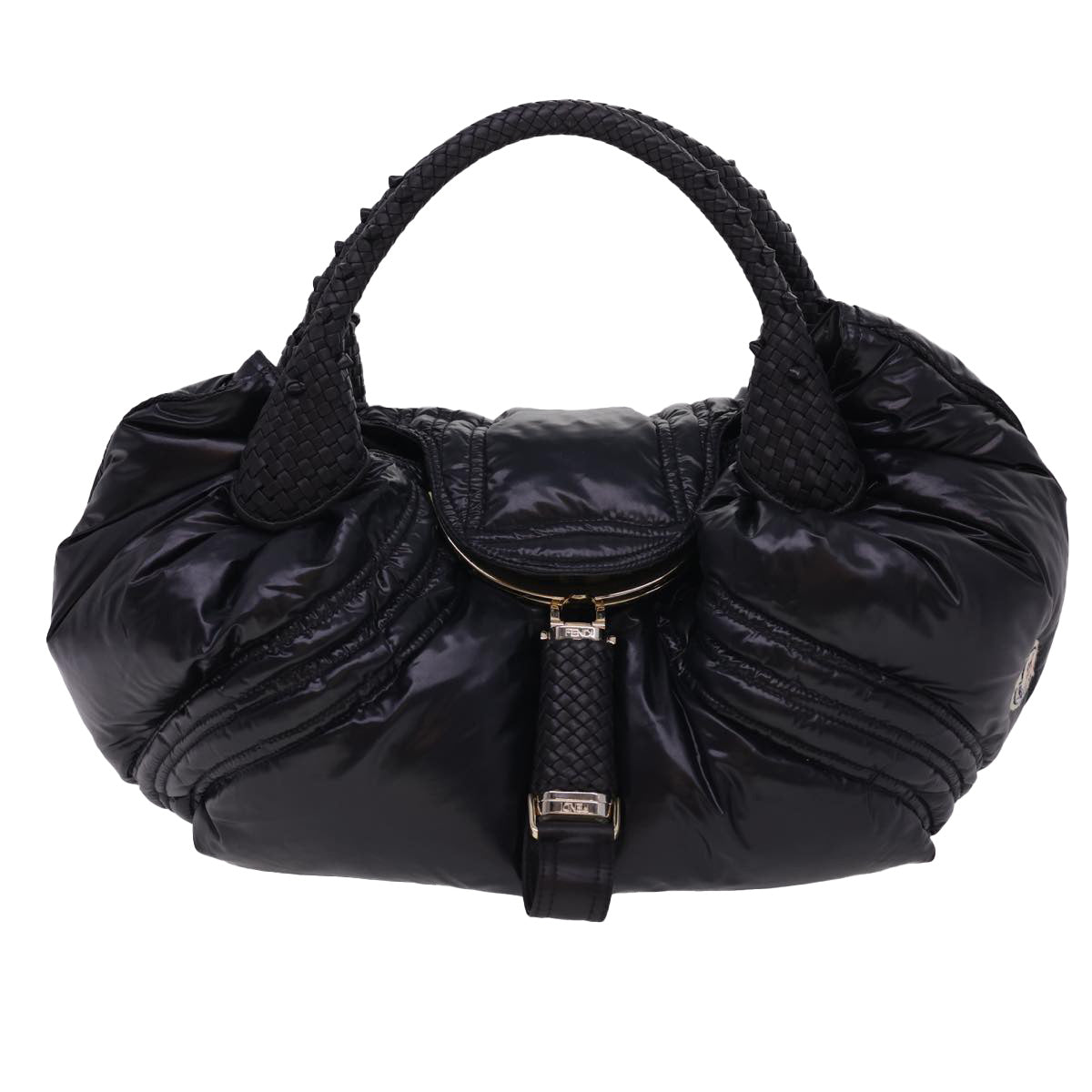FENDI Spy Hand Bag Moncler Collaboration Nylon Black yk6510