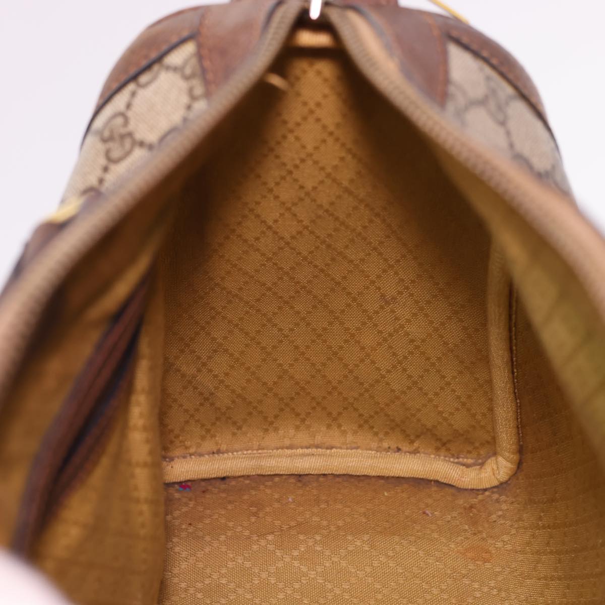 GUCCI GG Canvas Hand Bag PVC Leather Beige yk6522