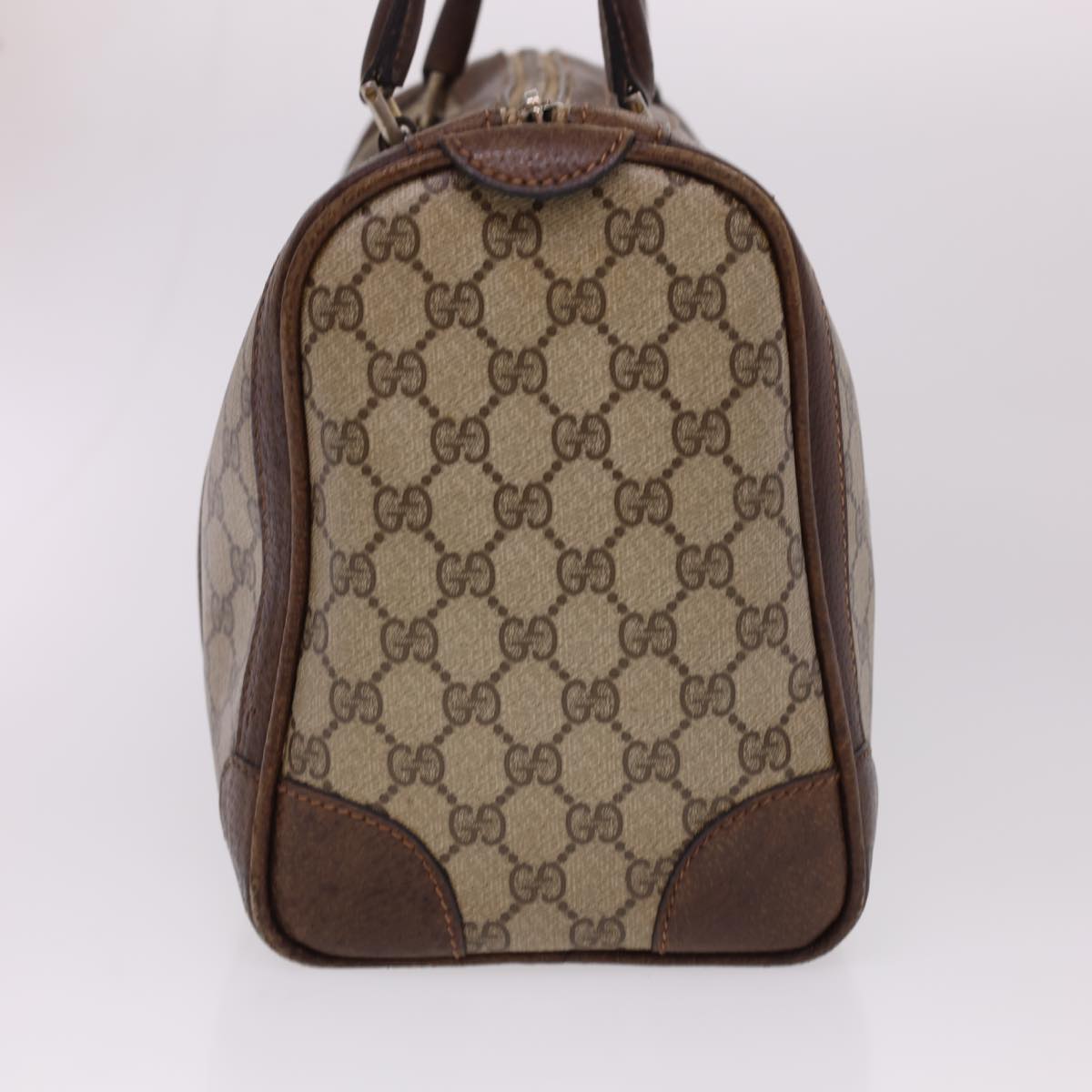 GUCCI GG Canvas Hand Bag PVC Leather Beige yk6522