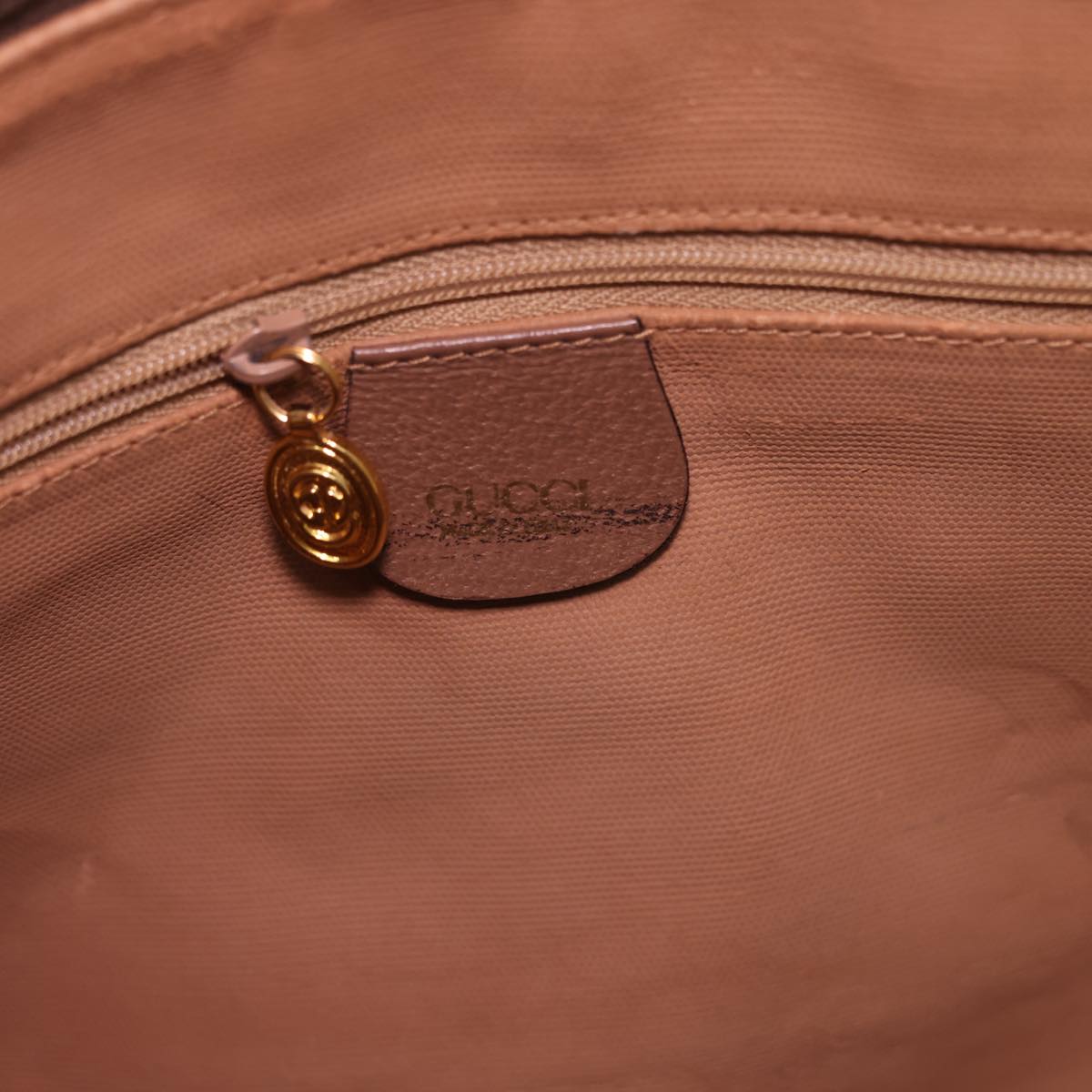 GUCCI GG Canvas Hand Bag PVC Leather 2way Beige Brown yk6526