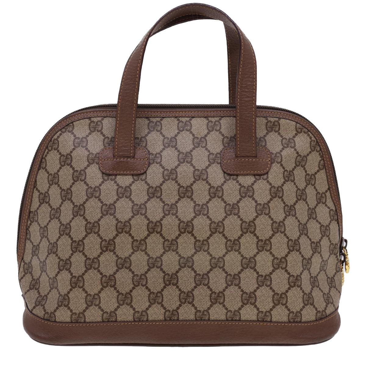 GUCCI GG Canvas Hand Bag PVC Leather 2way Beige Brown yk6526