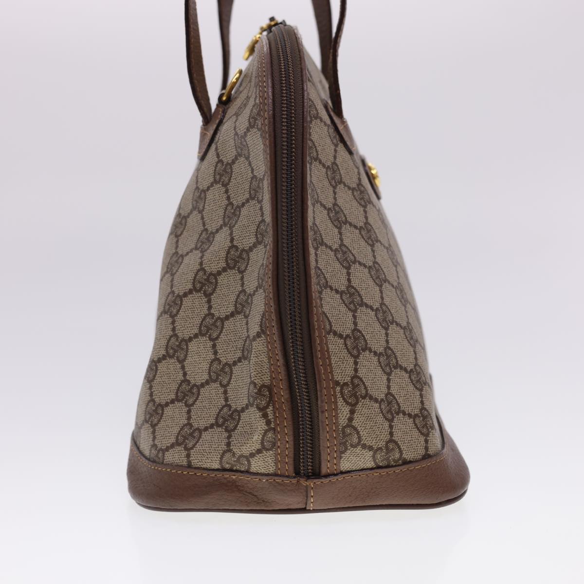 GUCCI GG Canvas Hand Bag PVC Leather 2way Beige Brown yk6526