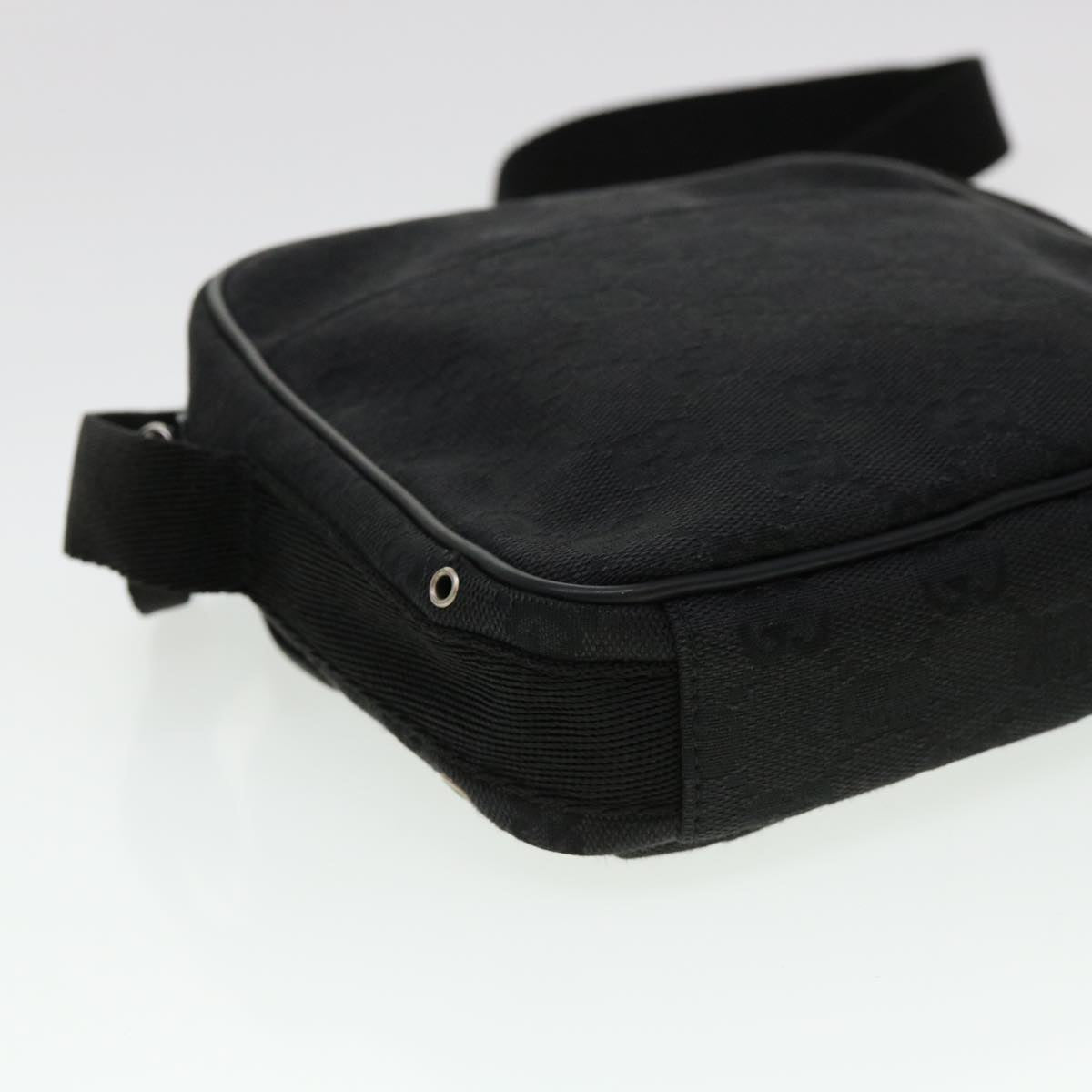 GUCCI GG Canvas Jackie Shoulder Bag Black 90470 yk6565