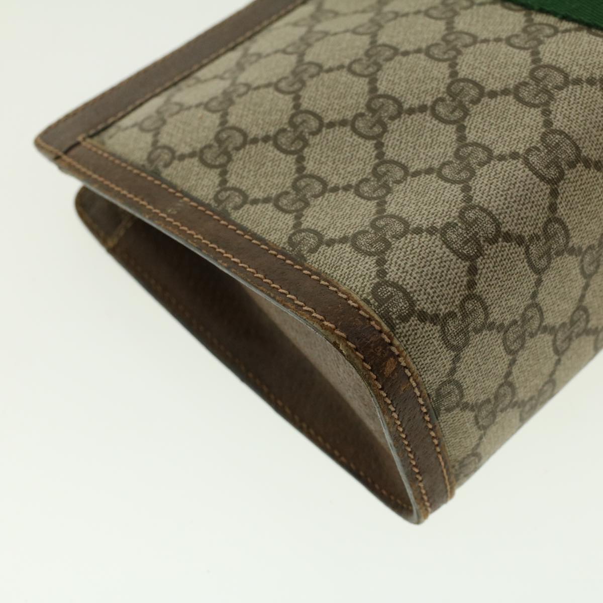 GUCCI GG Canvas Web Sherry Line Clutch Bag Beige Red Green yk6708