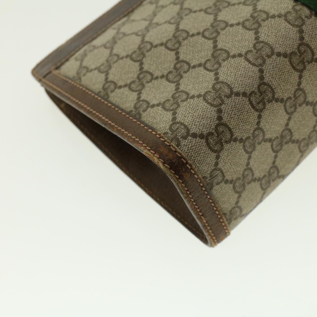 GUCCI GG Canvas Web Sherry Line Clutch Bag Beige Red Green yk6708