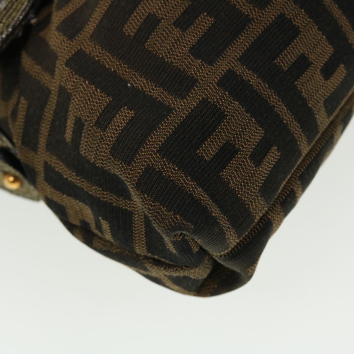 FENDI Zucca Canvas Shoulder Bag Black Brown 2415-8BR445-RVC-059 yk6746B