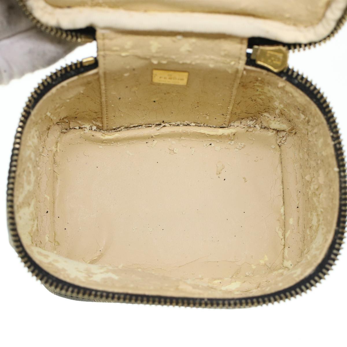 FENDI Zucca Canvas Vanity Cosmetic Pouch Black Brown yk6874B
