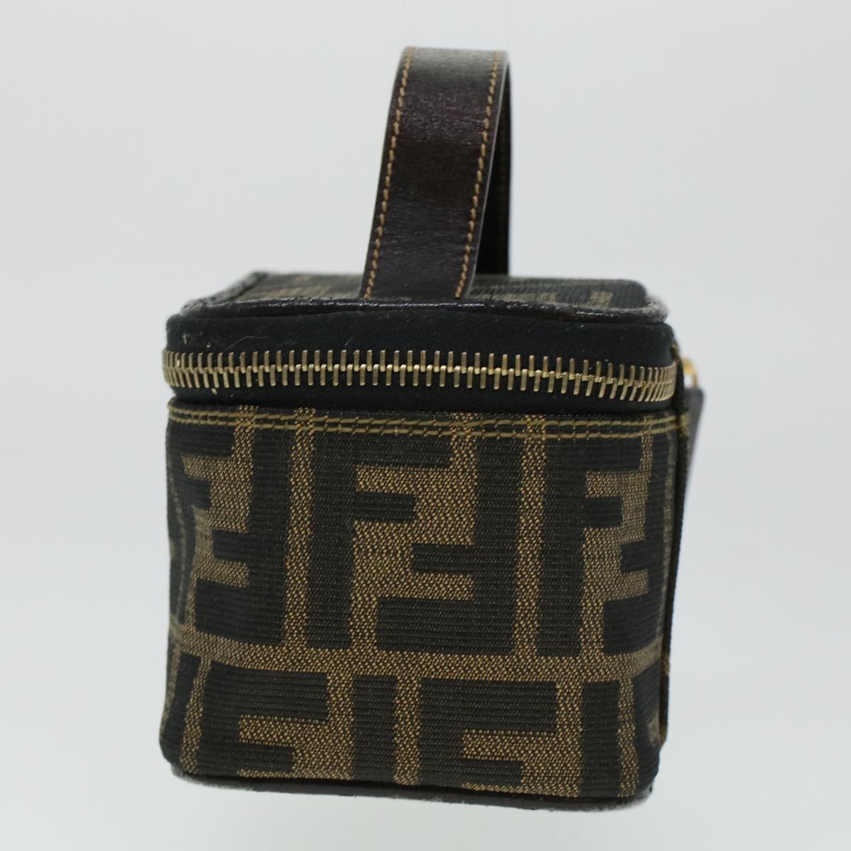FENDI Zucca Canvas Vanity Cosmetic Pouch Black Brown yk6874B
