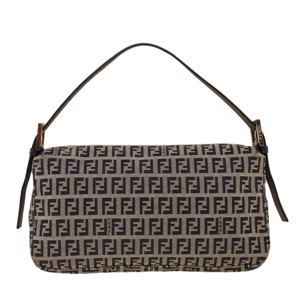 FENDI Zucca Canvas Mamma Baguette Shoulder Bag Navy 222826424018 yk6884B