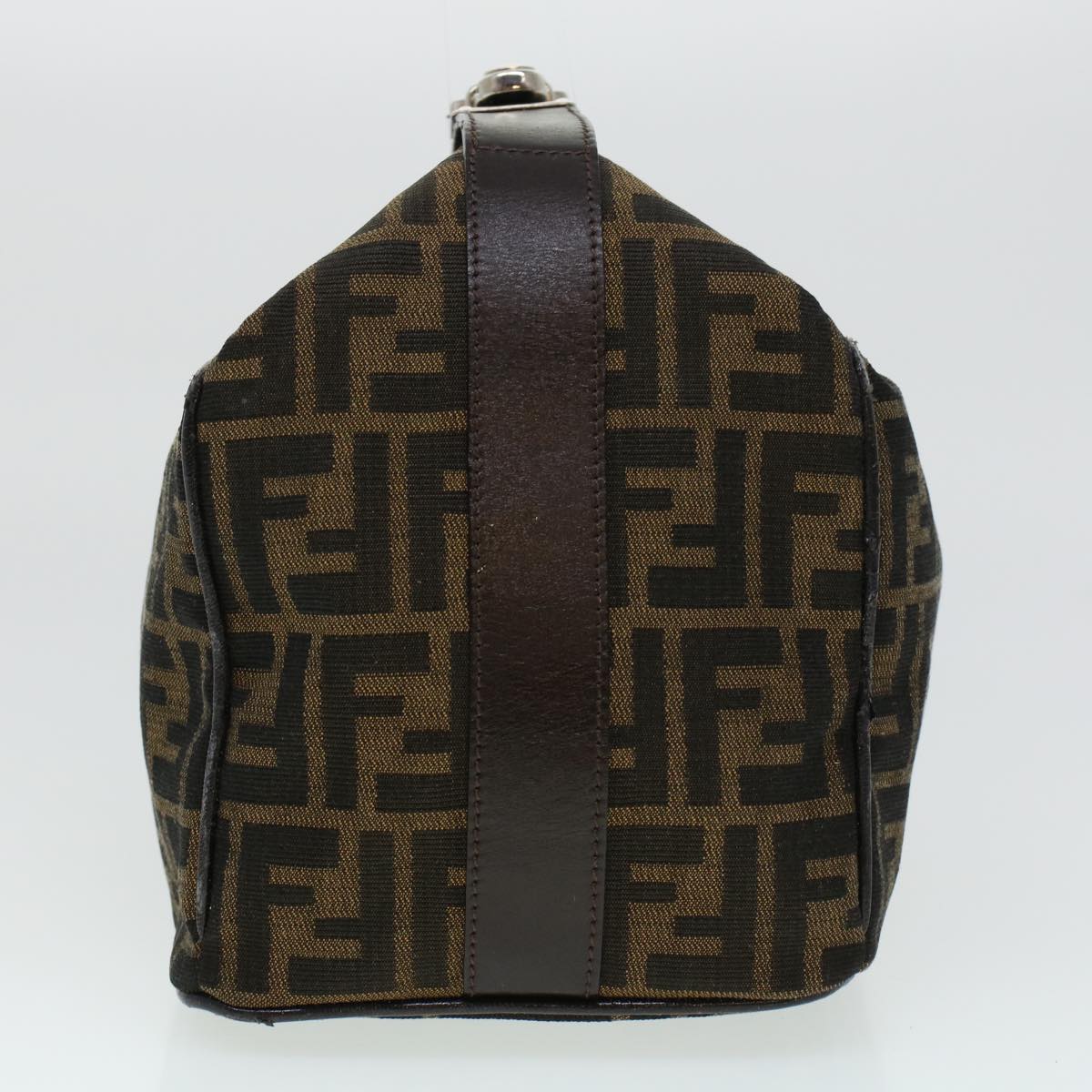 FENDI Zucca Canvas Hand Bag Black Brown yk6888B