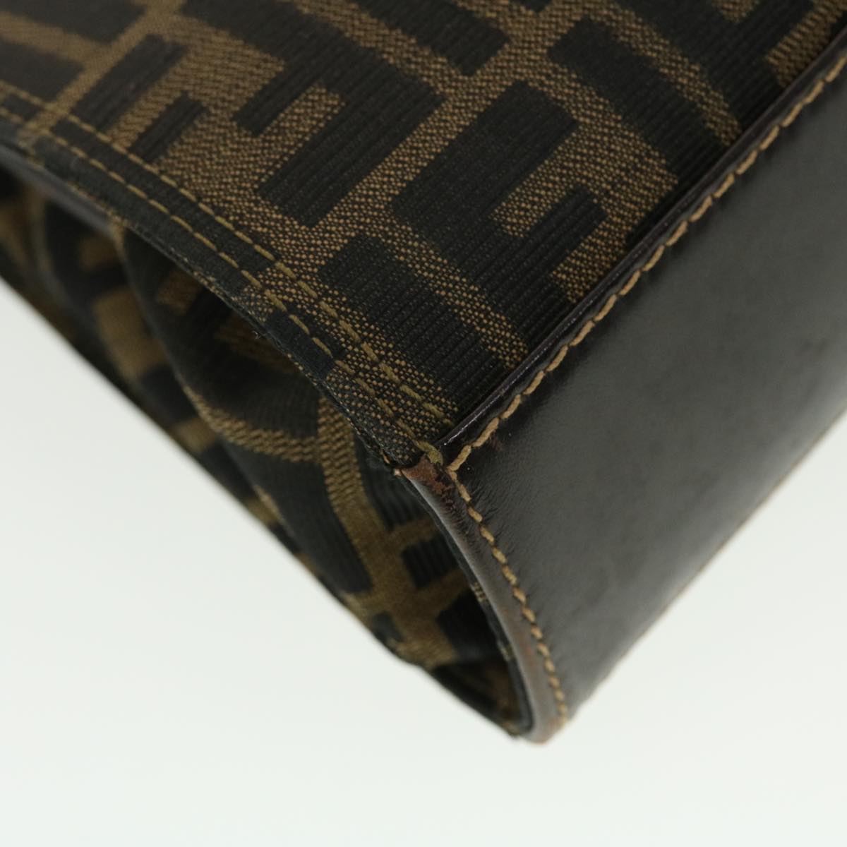 FENDI Zucca Canvas Gamaguchi Shoulder Bag Black Brown 83153430981 yk6898B
