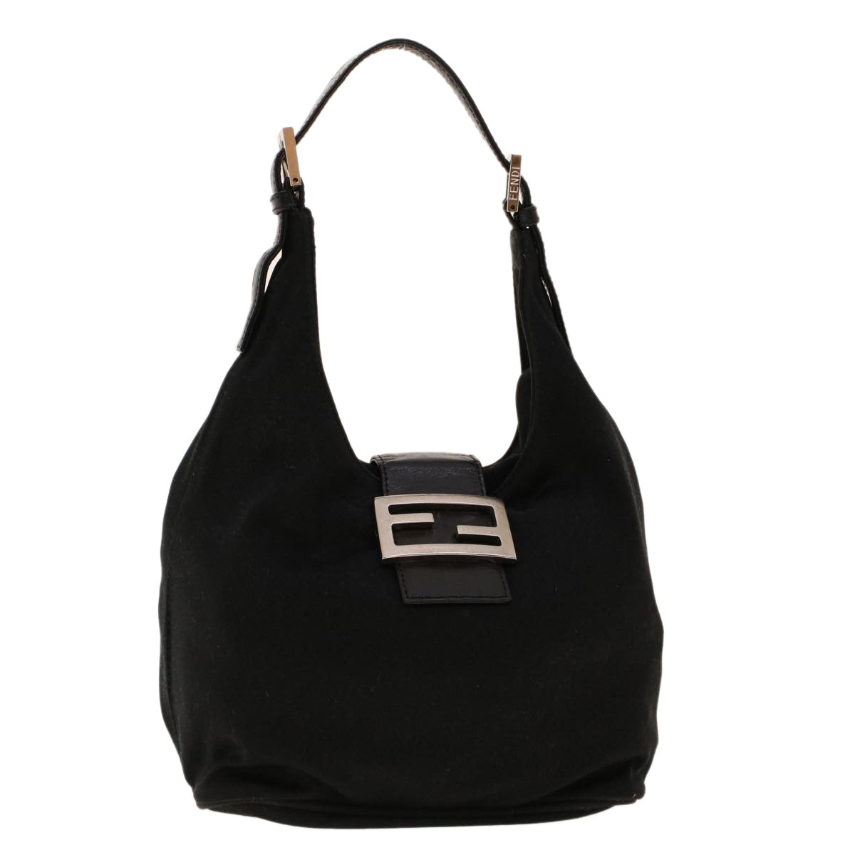 FENDI Mamma Baguette Shoulder Bag Nylon Black 2321.26686.009 yk6907B