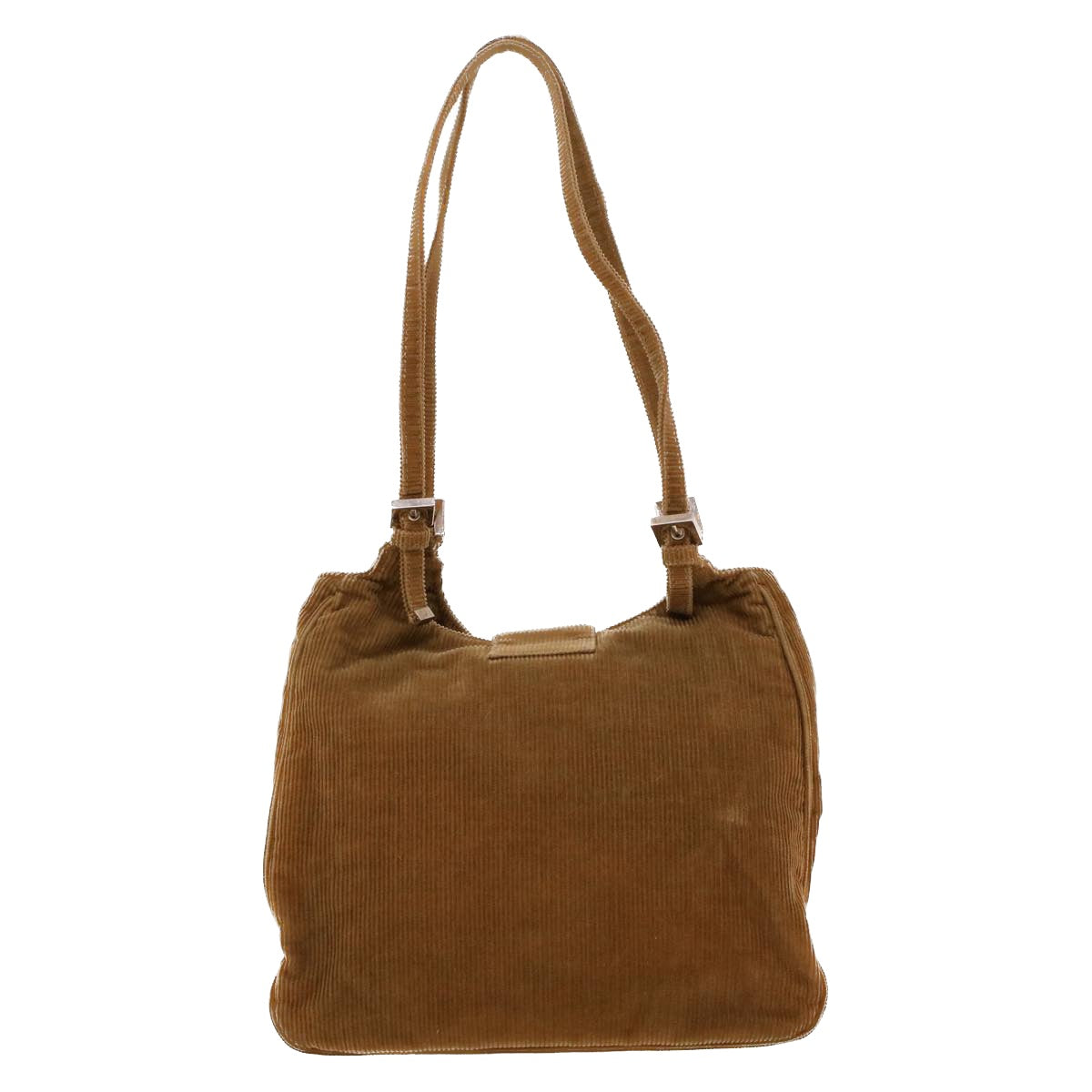 FENDI Shoulder Bag Corduroy Brown yk6963