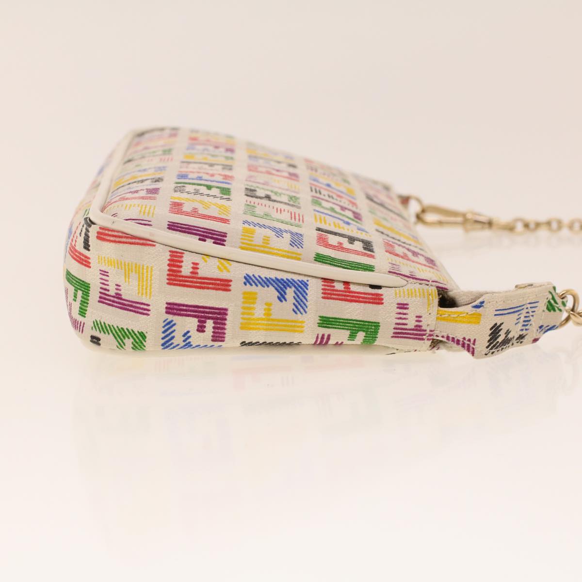 FENDI Zucchino Canvas Chain Accessory Pouch Multicolor yk6972