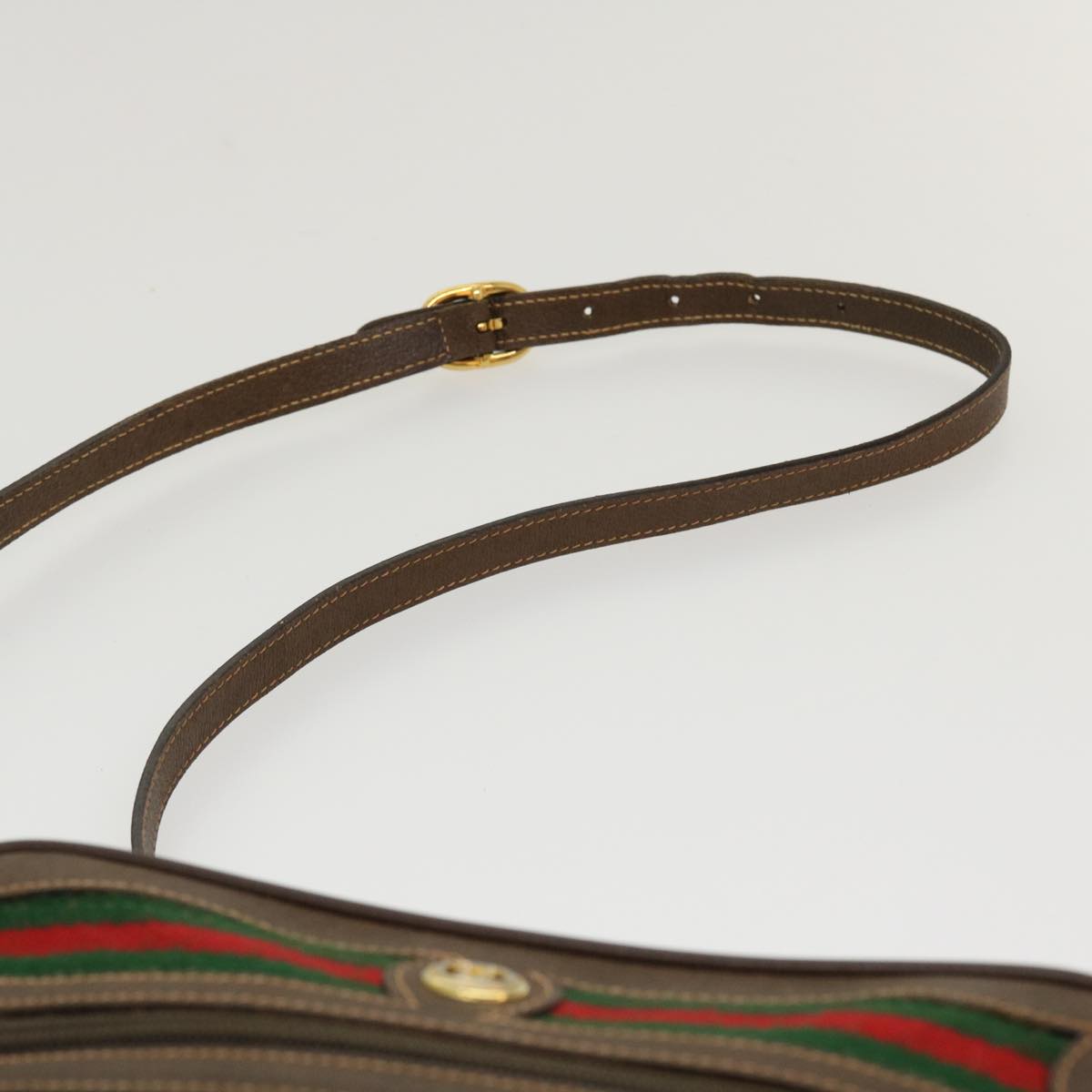 GUCCI GG Canvas Web Sherry Line Shoulder Bag Beige Red 56.02.087 yk6994B