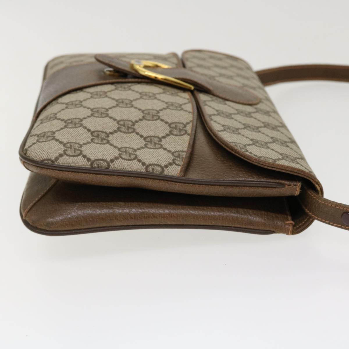 GUCCI GG Canvas Shoulder Bag PVC Leather Beige yk6997B