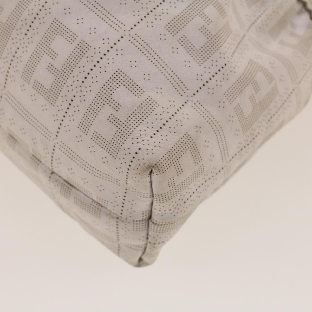 FENDI Punching Shoulder Bag Leather White 2241-8BR448-RM7-068 yk7008B