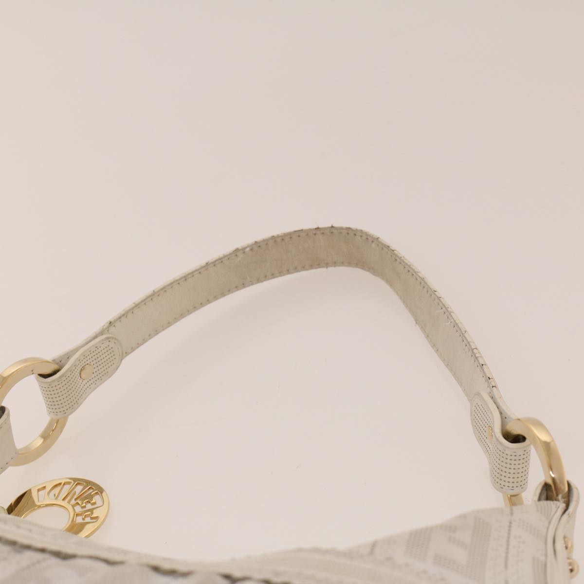 FENDI Punching Shoulder Bag Leather White 2241-8BR448-RM7-068 yk7008B