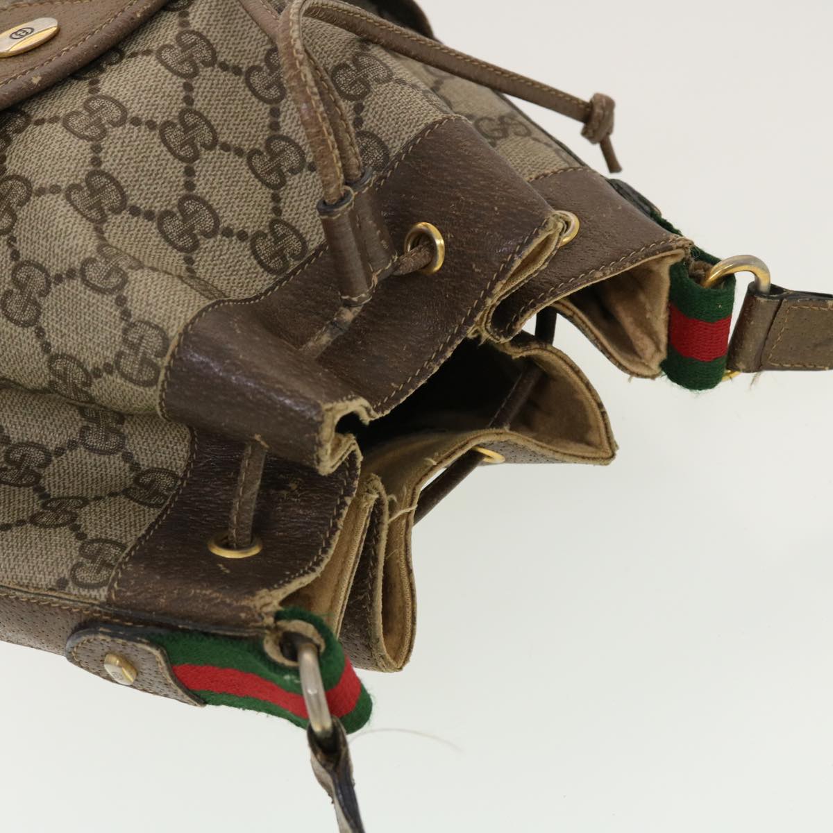 GUCCI GG Canvas Web Sherry Line Shoulder Bag Beige Red 41.02.033 yk7043B