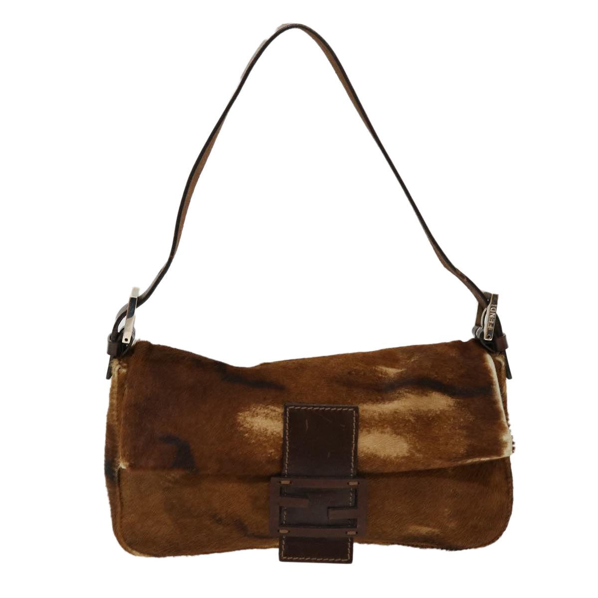 FENDI Mamma Baguette Shoulder Bag Harako leather Brown 2370/26424 yk7072B