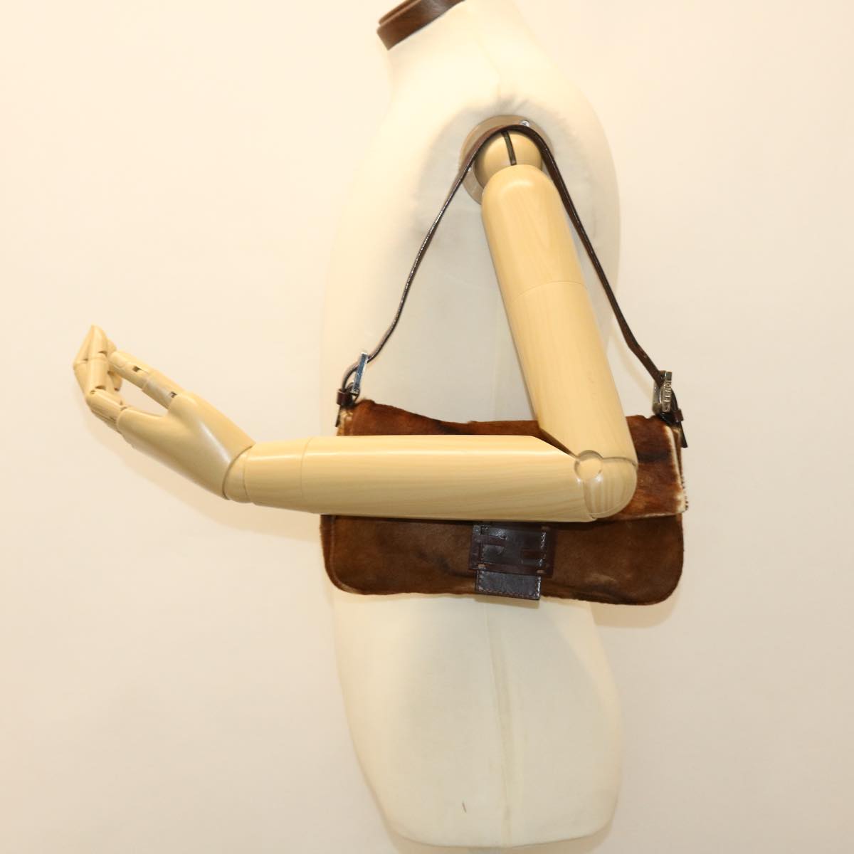 FENDI Mamma Baguette Shoulder Bag Harako leather Brown 2370/26424 yk7072B
