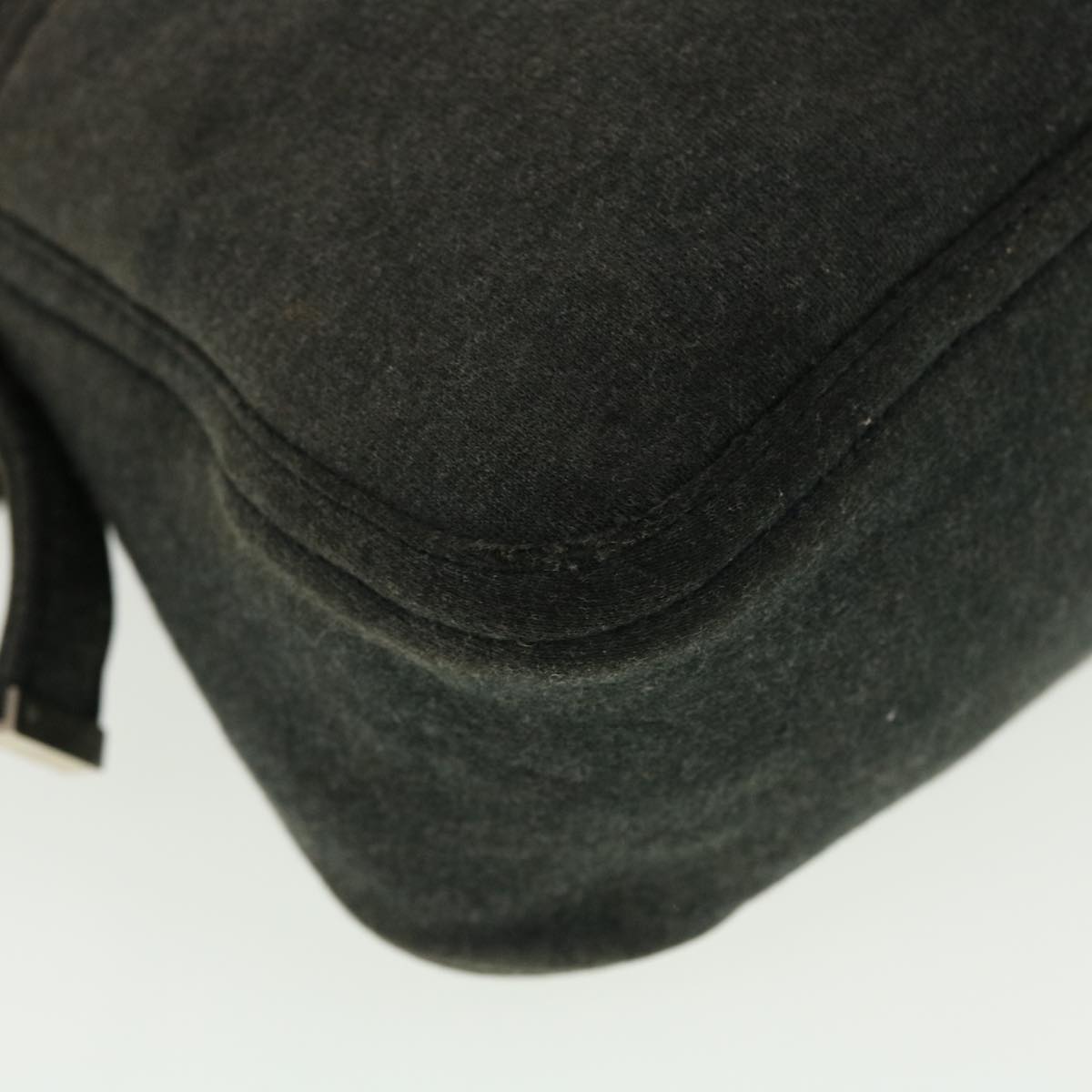 FENDI Mamma Baguette Shoulder Bag Canvas Gray yk7105B