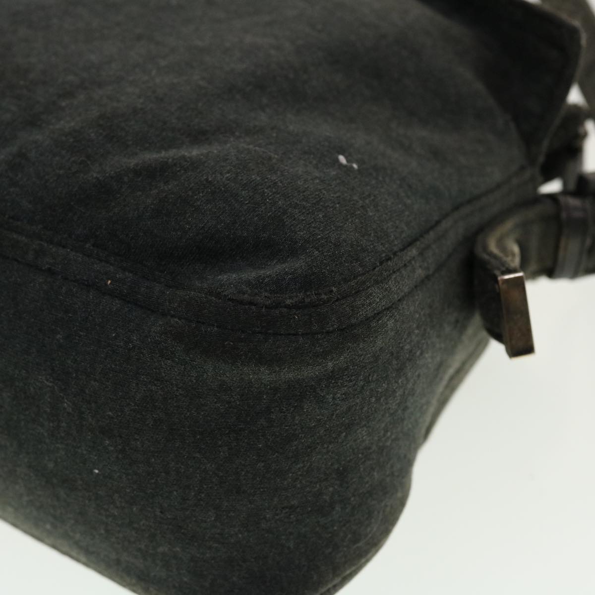 FENDI Mamma Baguette Shoulder Bag Canvas Gray yk7105B