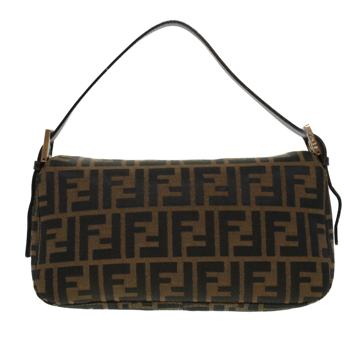 FENDI Zucca Canvas Mamma Baguette Shoulder Bag Brown 2321 26725 008 yk7143